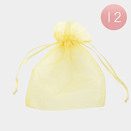 12PCS - 5.5 X 6.5 Ribboned Organza Gift Bags