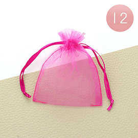 12PCS - Ribboned Organza Gift Bags