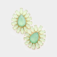 Gemstone flower stud earrings