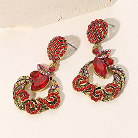 Marquise Stone Accented Dangle Evening Earrings
