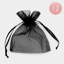 12PCS - Ribboned Organza Gift Bags