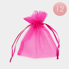 12PCS - Ribboned Organza Gift Bags