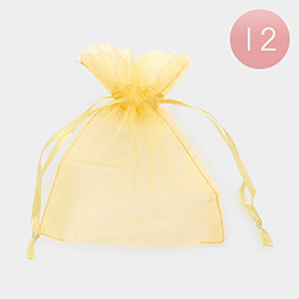 12PCS - Ribboned Organza Gift Bags