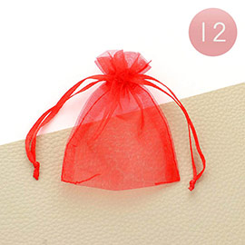 12PCS - 3 X 3.5 Ribboned Organza Gift Bags