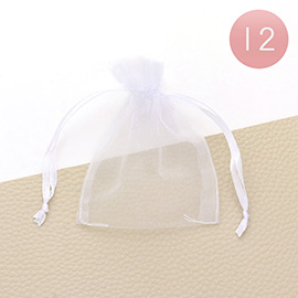 12PCS - Ribboned Organza Gift Bags