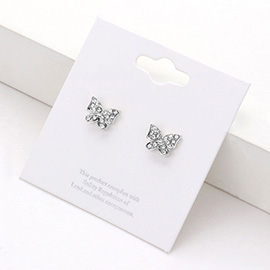 Crystal Butterfly Stud Post Earrings