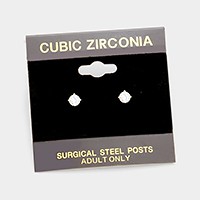4 mm Round CZ stud earrings