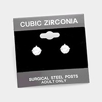 6 mm Round CZ stud earrings
