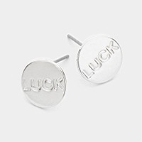 Luck Disk Stud Earrings