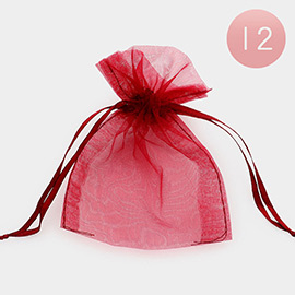 12PCS - Ribboned Organza Gift Bags