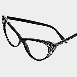 Bubbly Crystal Cat Eye Optical Glasses