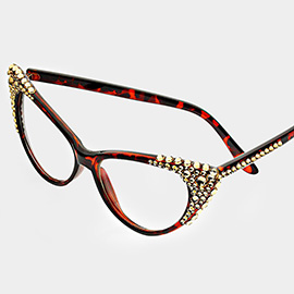 Bubbly Crystal Cat Eye Optical Glasses