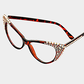Bubbly Crystal Cat Eye Optical Glasses