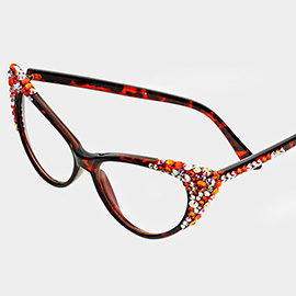 Bubbly Crystal Cat Eye Optical Glasses