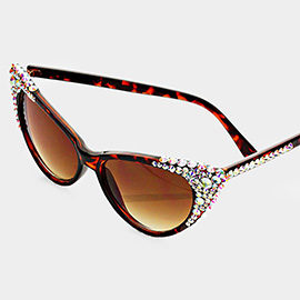 Bubbly Crystal Cat Eye Sunglasses