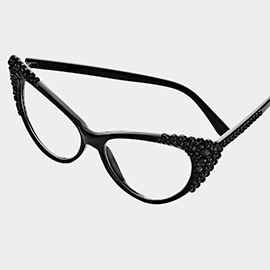 Bubbly Crystal Cat Eye Optical Glasses