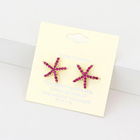 Crystal Starfish Stud Earrings