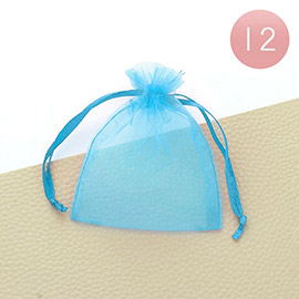 12PCS - 3 X 3.5 Ribboned Organza Gift Bags