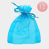 12PCS - Ribboned Organza Gift Bags