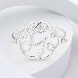 -G- Initial Monogram Curlicue Bracelet