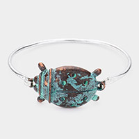 Verdigris Metal Ladybug Bangle Bracelet