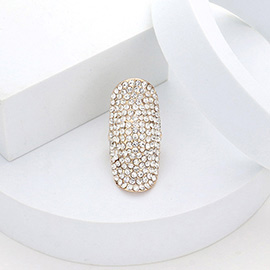 Crystal Rhinestone Pave Stretch Cocktail Ring