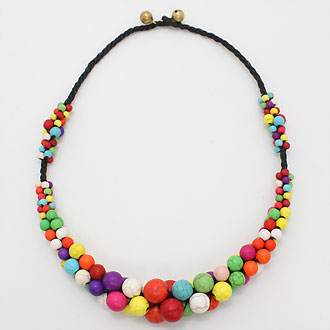 Bubble Clustered Howlite Bead Necklace