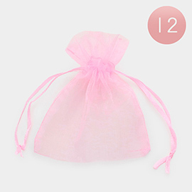 12PCS - Ribboned Organza Gift Bags