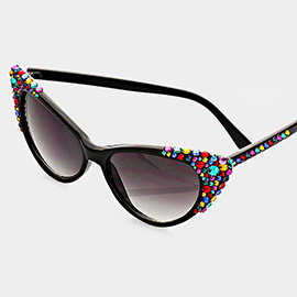 Bubbly Crystal Cat Eye Sunglasses
