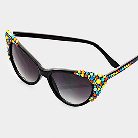 Bubbly Crystal Cat Eye Sunglasses