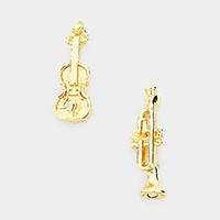 Trumpet & violin stud earrings