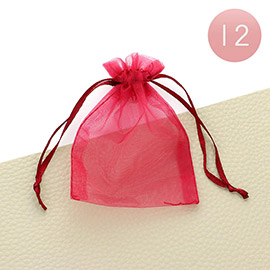 12PCS - Ribboned Organza Gift Bags