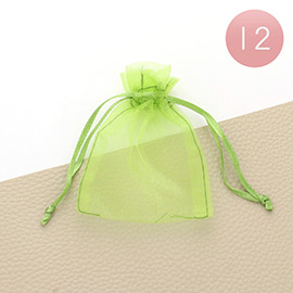 12PCS - Ribboned Organza Gift Bags