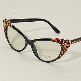 Bubbly Crystal Cat Eye Optical Glasses