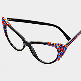 Bubbly Crystal Cat Eye Optical Glasses