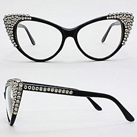 Bubbly Crystal Cat Eye Optical Glasses