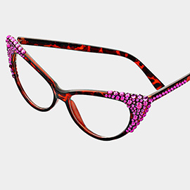 Bubbly Crystal Cat Eye Optical Glasses