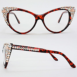 Bubbly Crystal Cat Eye Optical Glasses