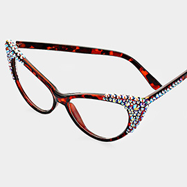 Bubbly Crystal Cat Eye Optical Glasses