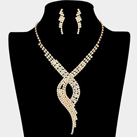 Swirl Rhinestone Paved Necklace