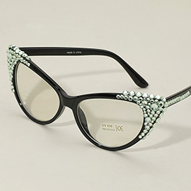Bubbly Crystal Cat Eye Optical Glasses