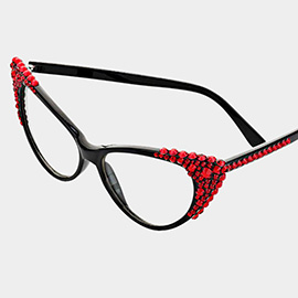 Bubbly Crystal Cat Eye Optical Glasses