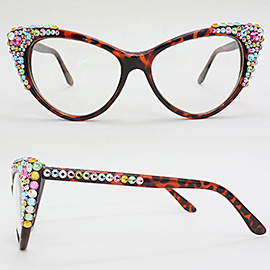 Bubbly Crystal Cat Eye Optical Glasses