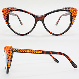 Bubbly Crystal Cat Eye Optical Glasses