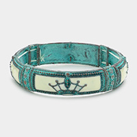 Patina Crown Stretch Bracelet