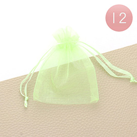 12PCS - 3 X 3.5 Ribboned Organza Gift Bags