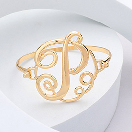 -P- Monogram Curlicue Bracelet