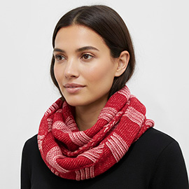 Striped Textured Knit Infinity Scarf