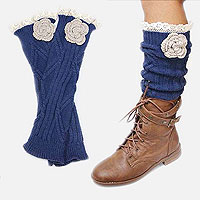 Flower Acrylic Leg Warmer/ Boot Topper