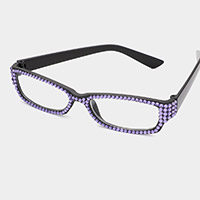 Crystal Pave Rectangular Reading Glasses